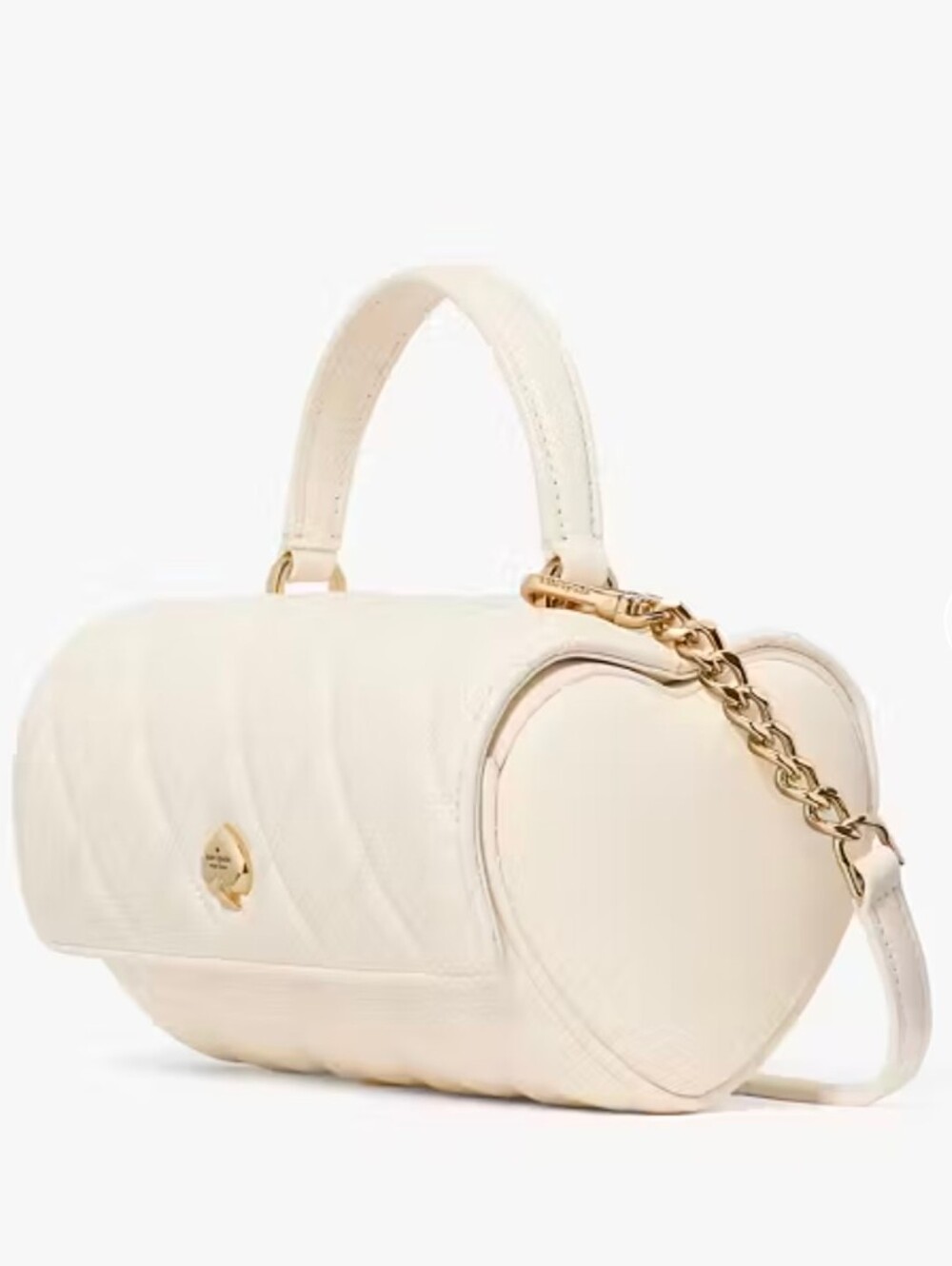 Kate Spade Cream Quilted Top-Handle Heart  Shoulder Bag